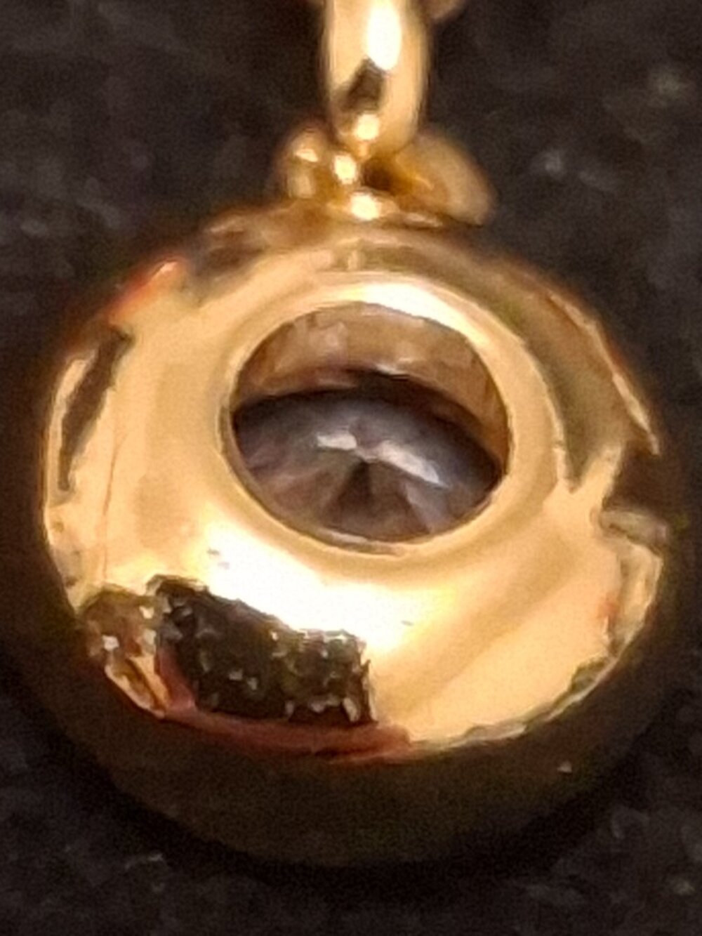 18K Solid Gold 2ct Moissanite Solitaire Bezel Necklace Dainty 8mm Open Back - Picture 3 of 8